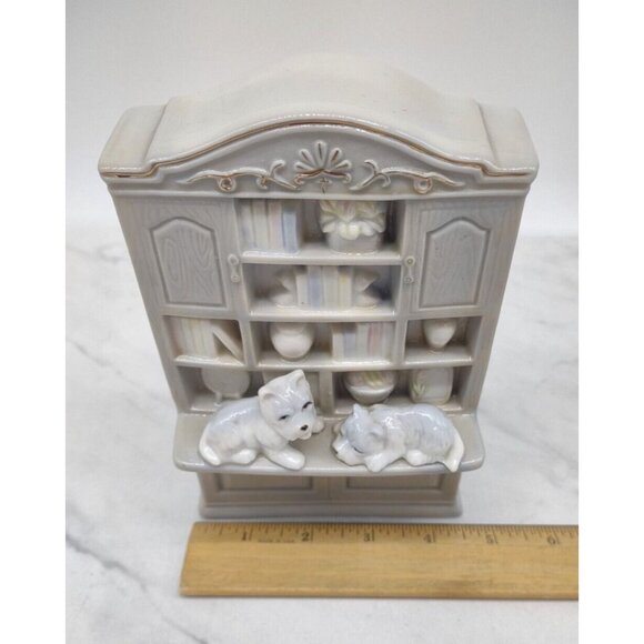 Vintage Westie Dogs On Bookcase Porcelain Westland Taiwan Sleeping Dog Terrier - Picture 10 of 10